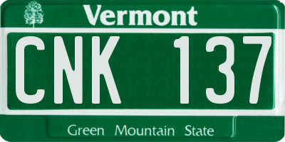 VT license plate CNK137