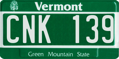 VT license plate CNK139