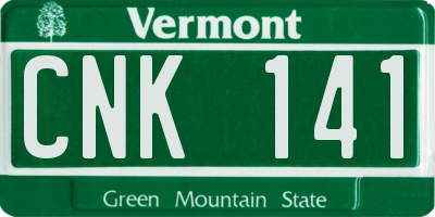 VT license plate CNK141