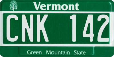 VT license plate CNK142