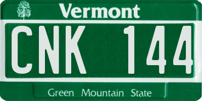 VT license plate CNK144