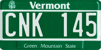 VT license plate CNK145