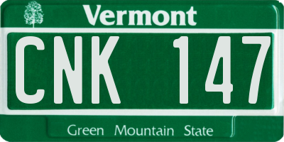 VT license plate CNK147