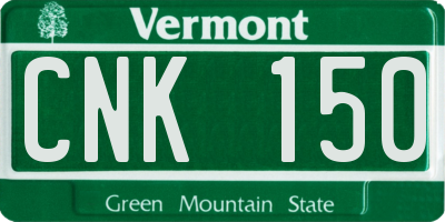 VT license plate CNK150