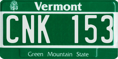 VT license plate CNK153