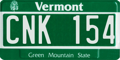 VT license plate CNK154
