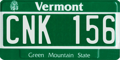 VT license plate CNK156