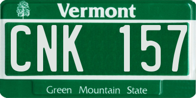 VT license plate CNK157