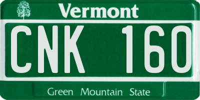 VT license plate CNK160