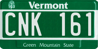 VT license plate CNK161