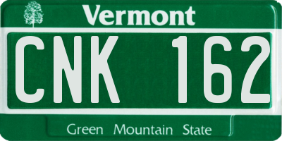 VT license plate CNK162