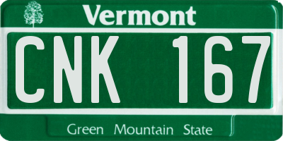 VT license plate CNK167