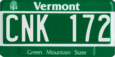 VT license plate CNK172