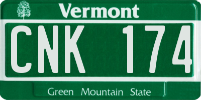 VT license plate CNK174