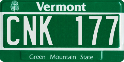 VT license plate CNK177