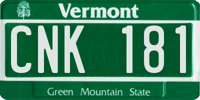 VT license plate CNK181