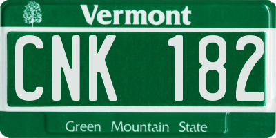 VT license plate CNK182