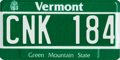 VT license plate CNK184