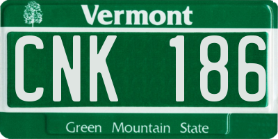 VT license plate CNK186
