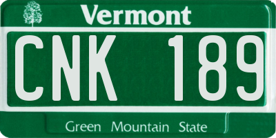VT license plate CNK189