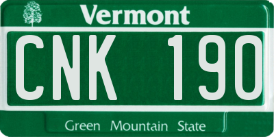 VT license plate CNK190
