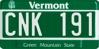 VT license plate CNK191