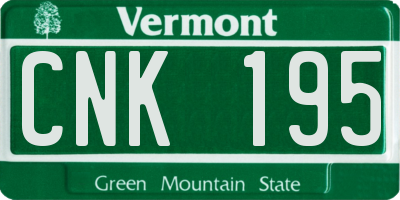 VT license plate CNK195