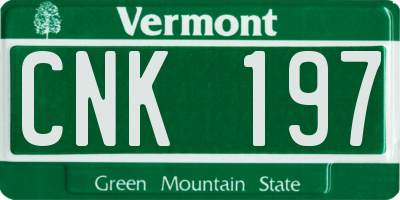 VT license plate CNK197