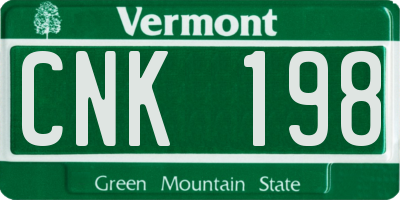 VT license plate CNK198