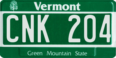 VT license plate CNK204