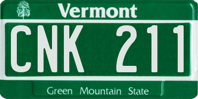 VT license plate CNK211