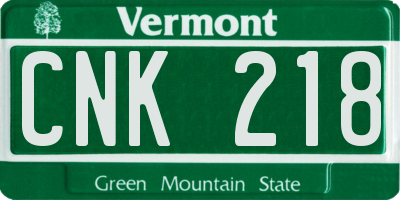 VT license plate CNK218