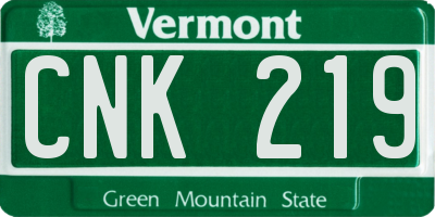VT license plate CNK219