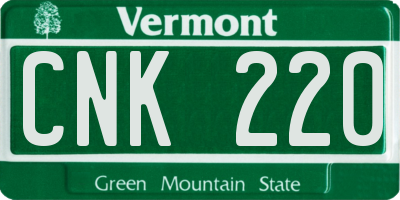 VT license plate CNK220