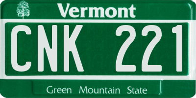 VT license plate CNK221
