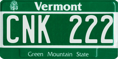 VT license plate CNK222