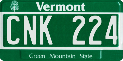 VT license plate CNK224