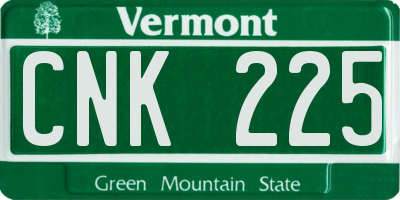 VT license plate CNK225