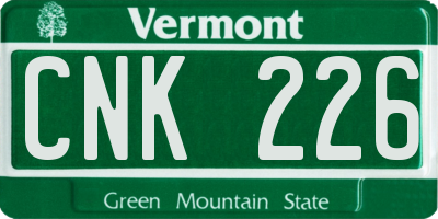VT license plate CNK226