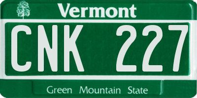 VT license plate CNK227