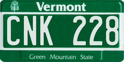 VT license plate CNK228