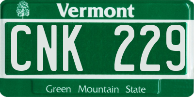 VT license plate CNK229