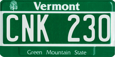VT license plate CNK230