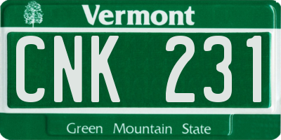 VT license plate CNK231