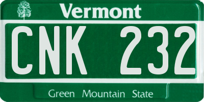 VT license plate CNK232