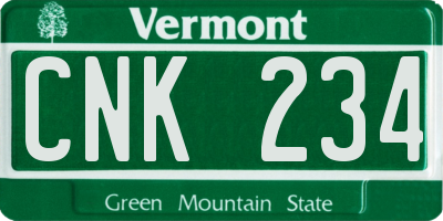 VT license plate CNK234