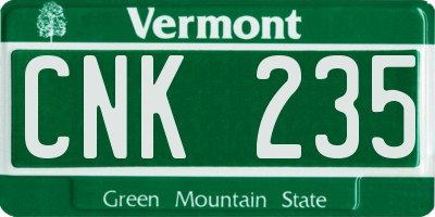 VT license plate CNK235
