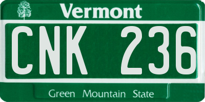 VT license plate CNK236