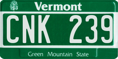 VT license plate CNK239