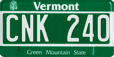 VT license plate CNK240